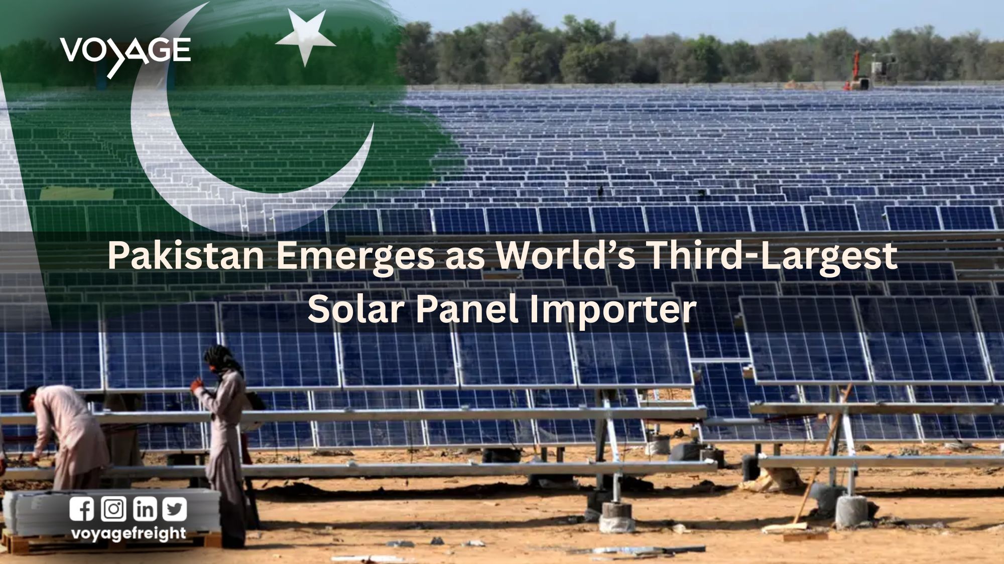 Solar panels highlighting growth in the Pakistan import & export sector